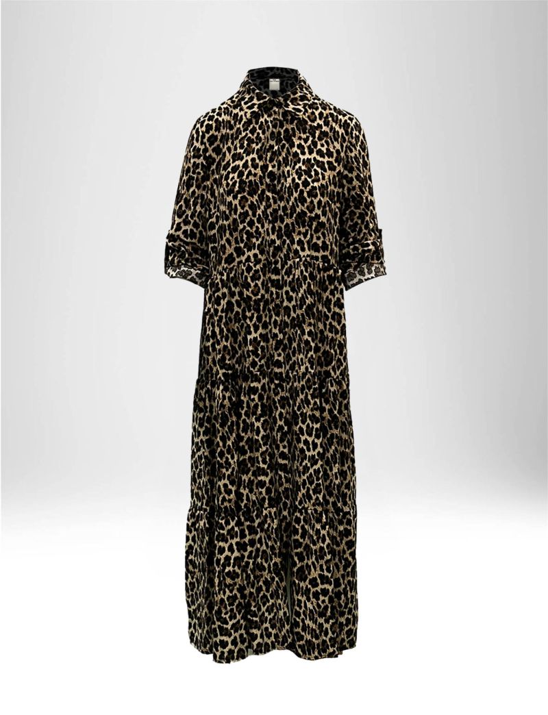 LEOPARD-PRINT CHEMISIER DRESS