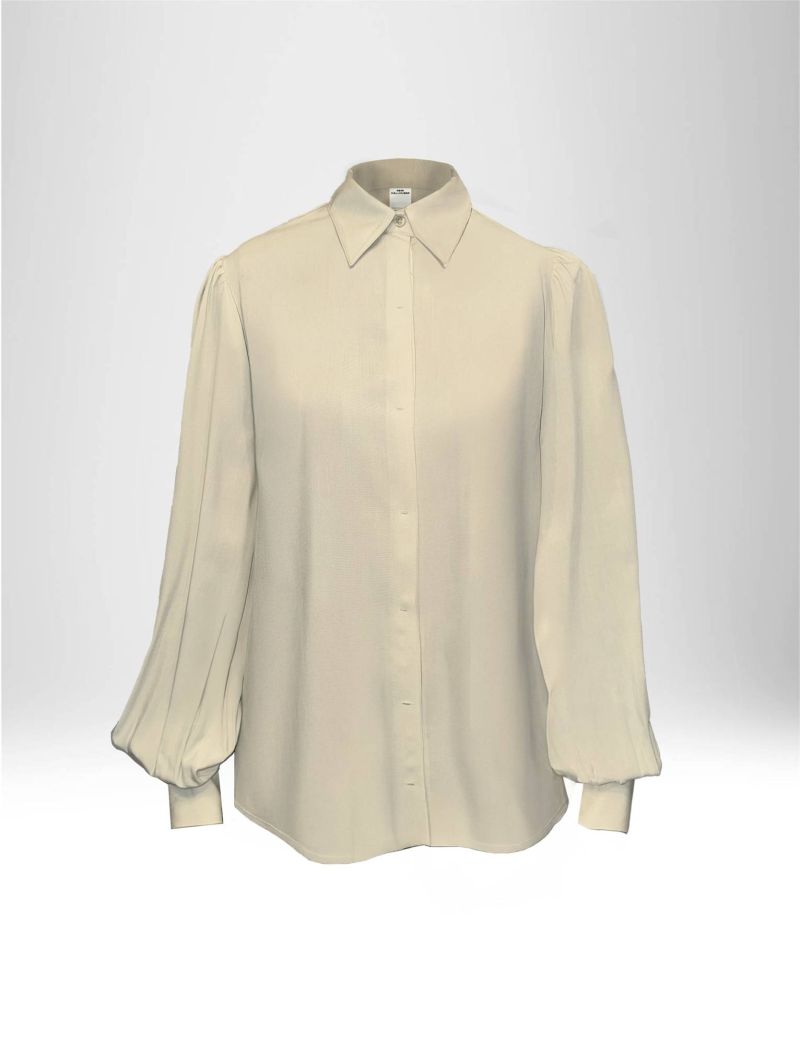 WOMEN'S PUFF SLEEVE SHIRT IN VISCOSE POPLIN