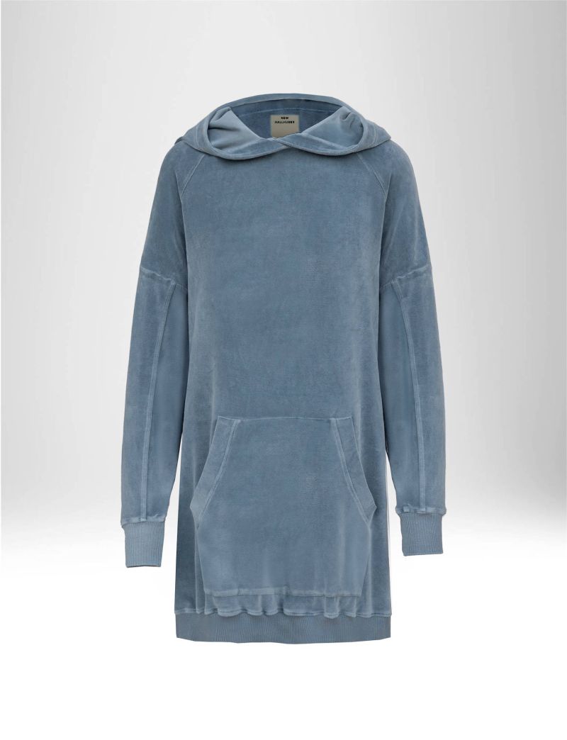 NEW HALLHUBER KAPUZENPULLI IN &Uuml;BERGR&Ouml;SSE AUS CHENILLE-BAUMWOLLMISCHUNG