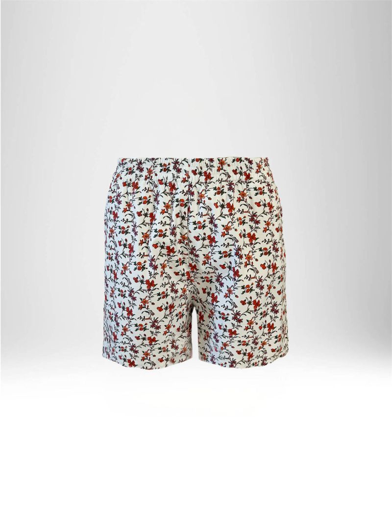 FLOWER PRINT BERMUDA SHORTS IN STRETCH POPLIN