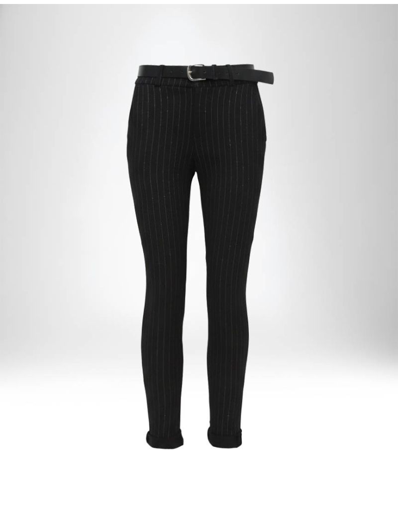 SKINNY FIT CHINO WITH LUREX STRIPES