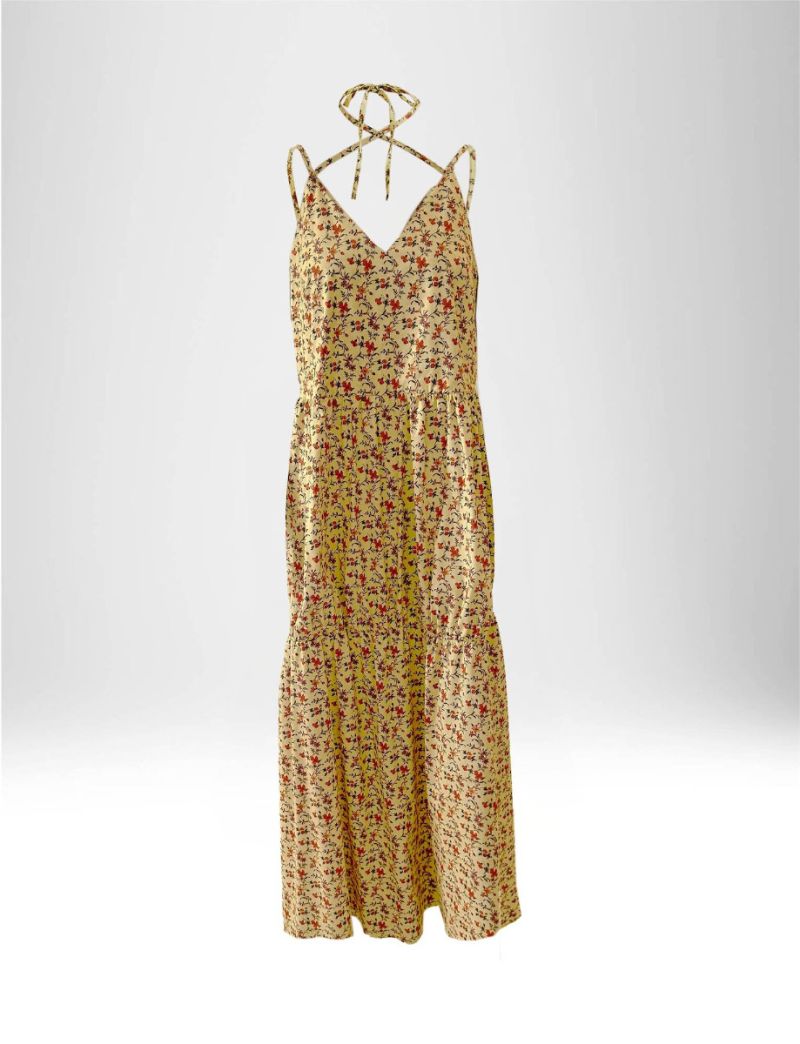 MAXIKLEID MIT BLUMENPRINT IN STRETCH-POPELIN | NEW HALLHUBER