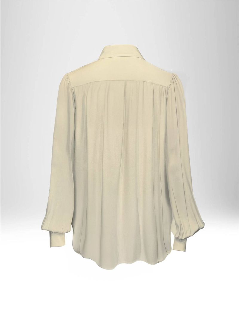 WOMEN'S PUFF SLEEVE SHIRT IN VISCOSE POPLIN