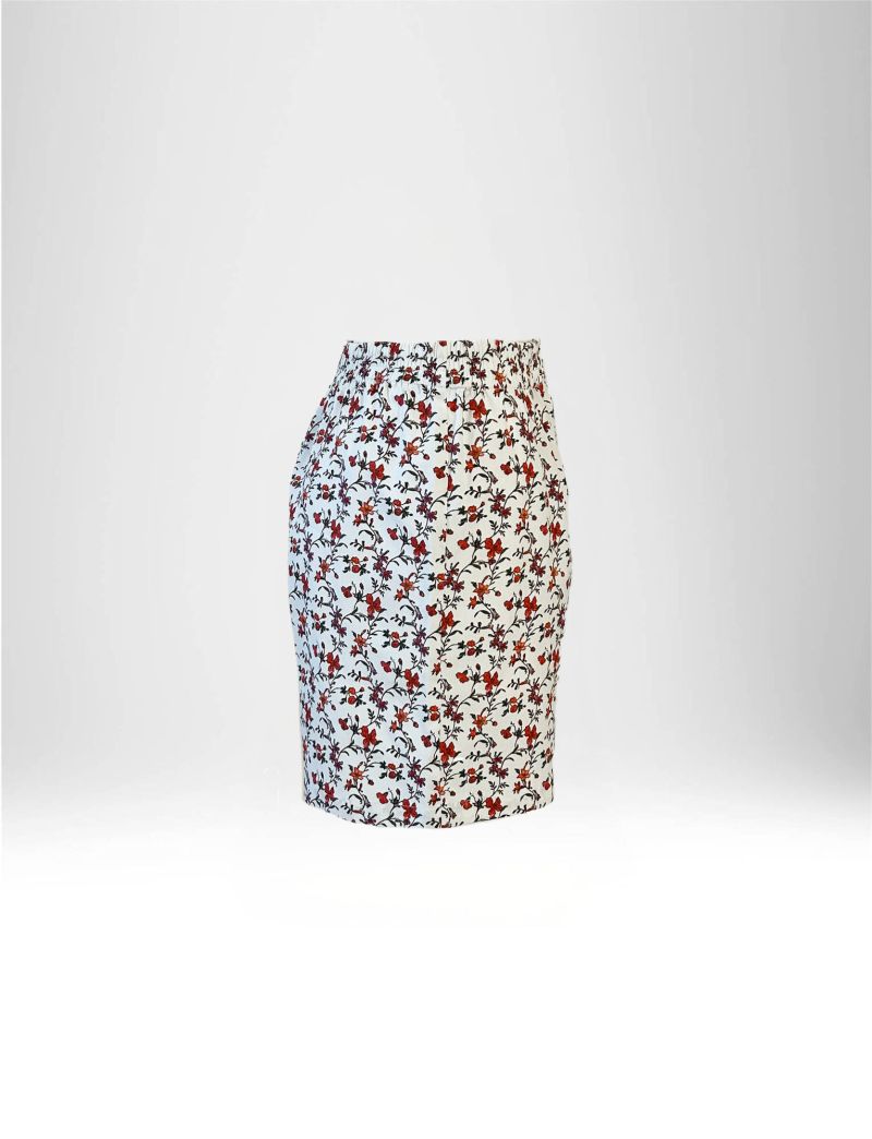 FLOWER PRINT BERMUDA SHORTS IN STRETCH POPLIN