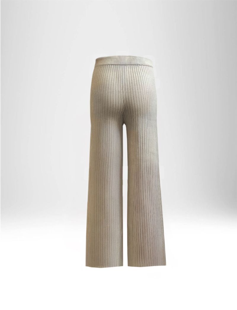 RIBBED KNIT PANTS WITH DRAWSTRINGS