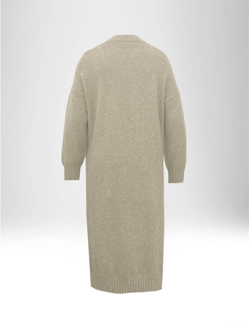 KNIT LONG SLEEVE MIDI DRESS