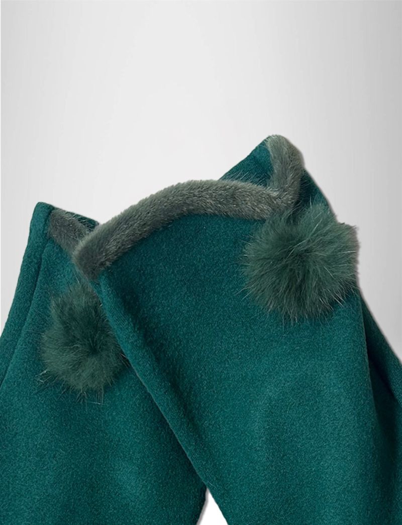 GLOVES WITH FAUX FUR DETAIL WOMAN